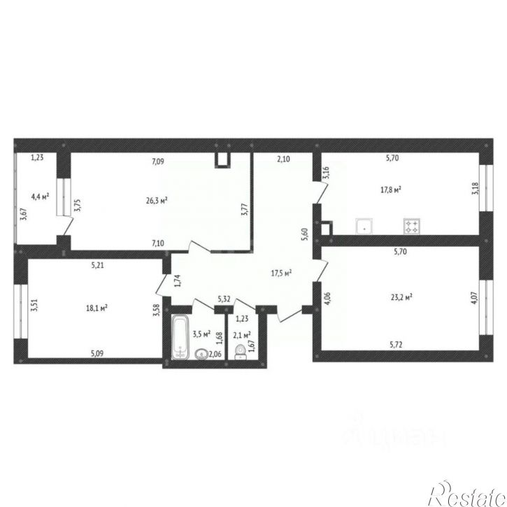 3-комн квартира ул Зайнаб Биишевой, 5,  д. 5