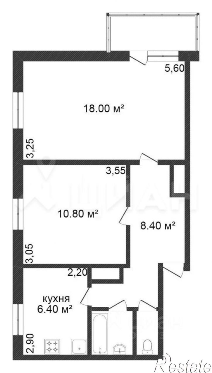 2-комн квартира ул Юрия Гагарина, 43/2,  д. 43/2
