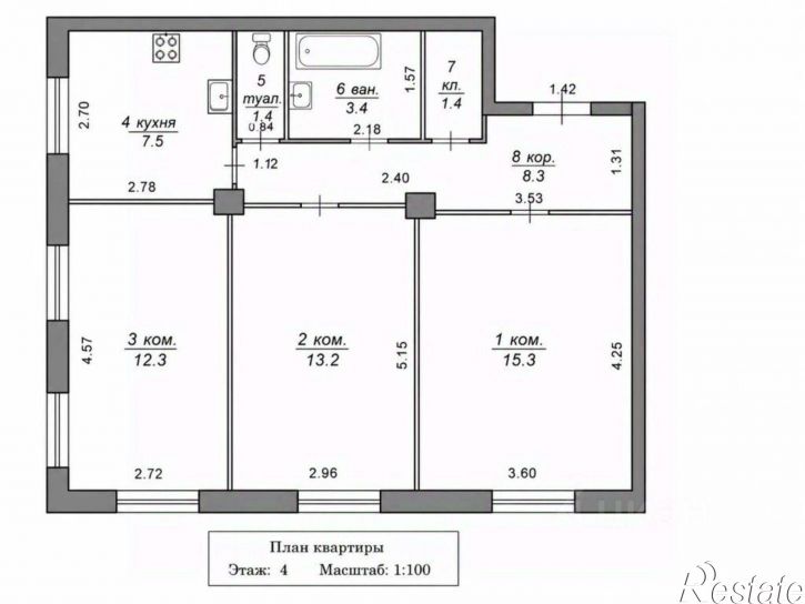 3-комн квартира ул Первомайская, 30/15,  д. 30/15