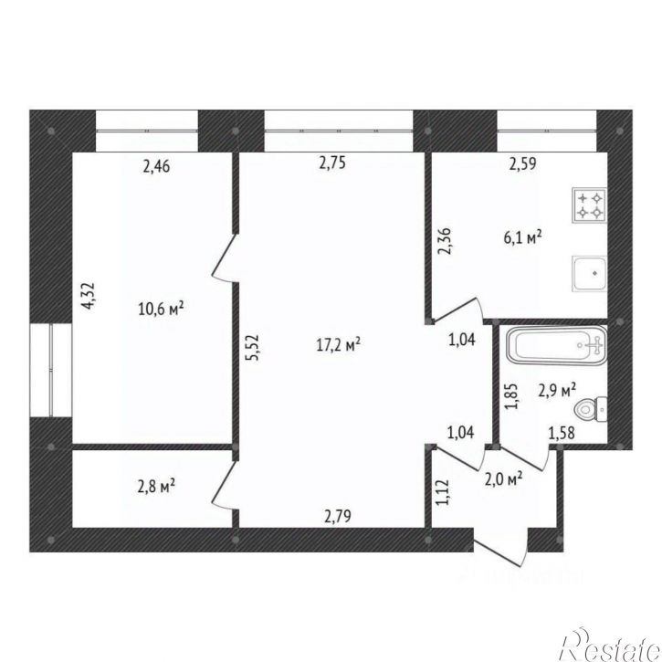2-комн квартира ул Мусоргского, 15 А,  д. 15 А,  к. А
