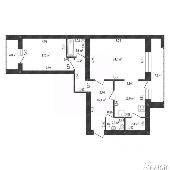 2-комн квартира ул Братьев Кадомцевых, 12/2,  д. 12/2