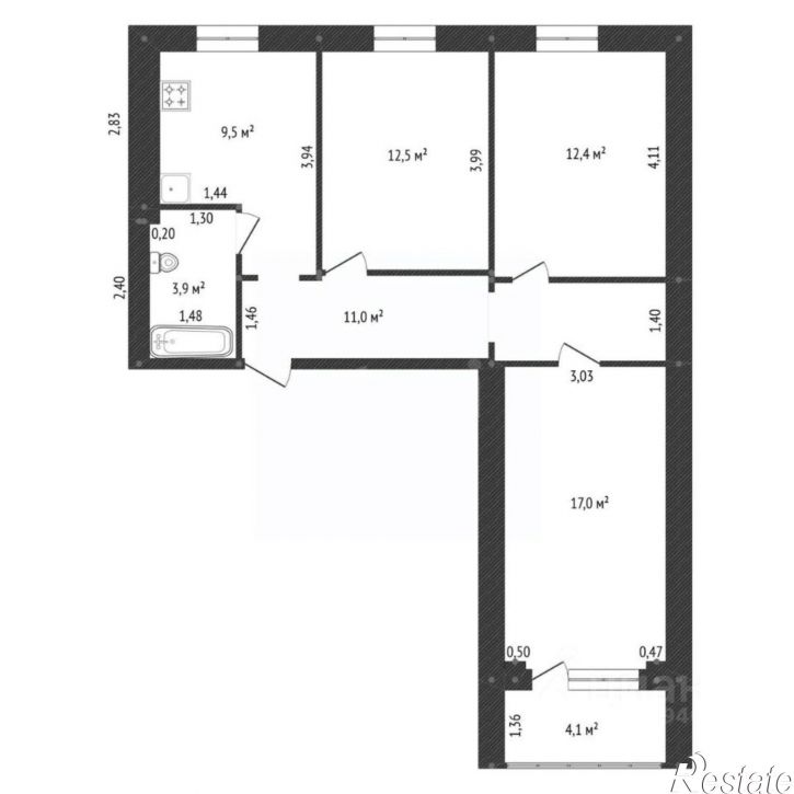 3-комн квартира ул Грозненская, 69/1,  д. 69/1