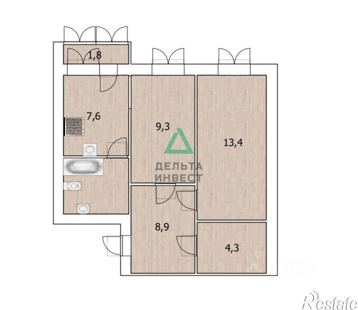 2-комн квартира ул Бородинская, 24,  д. 24