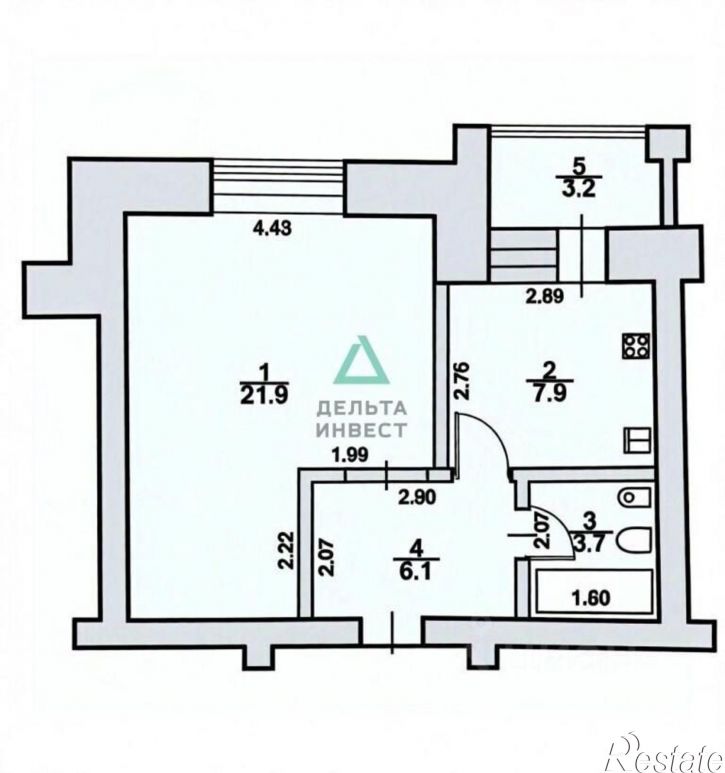 1-комн квартира ул Юрия Гагарина, 12/4,  д. 12/4