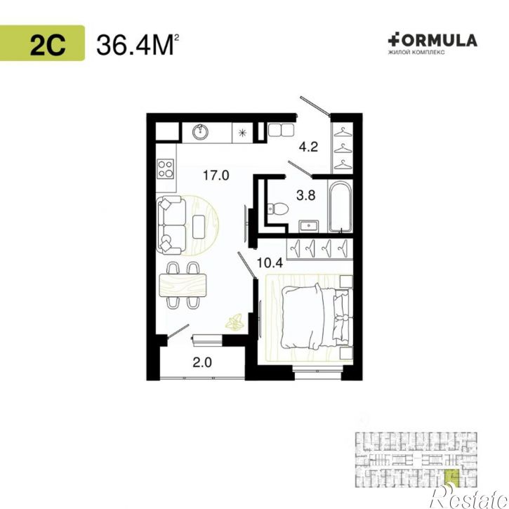 1-комн квартира в новом доме ул Степана Злобина, 31/6,  д. 31/6