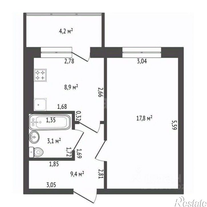 1-комн квартира ул Георгия Мушникова, 13/4,  д. 13/4