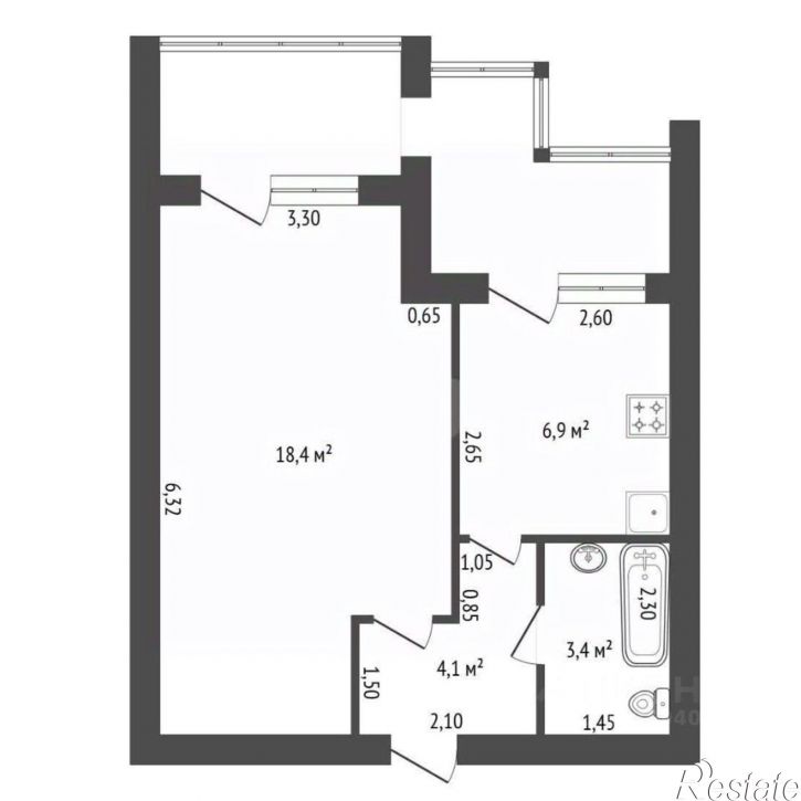 1-комн квартира ул Менделеева, 136/1,  д. 136/1