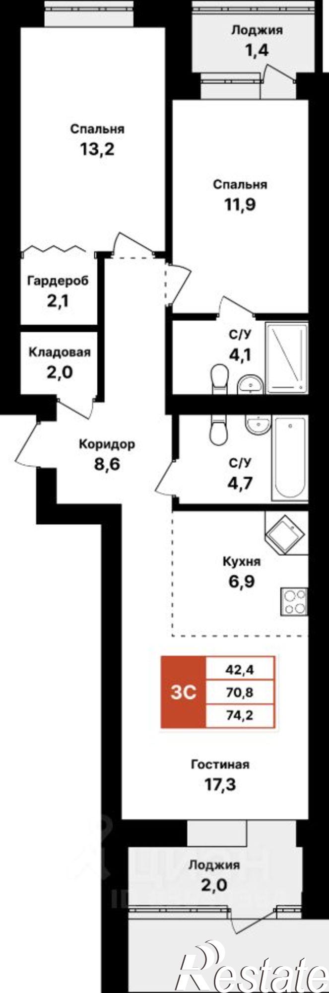 Купить квартиру за 9 349 200 рублей на совхоз Цветы Башкирии
