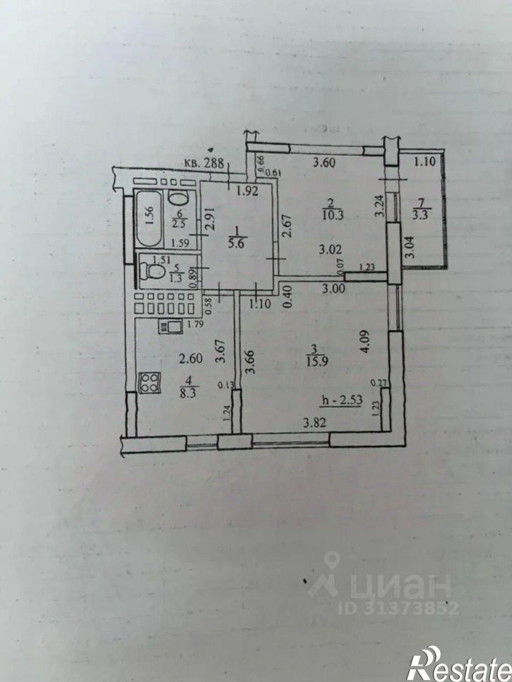 2-комн квартира Кустаревская наб, 9а,  д. 9а