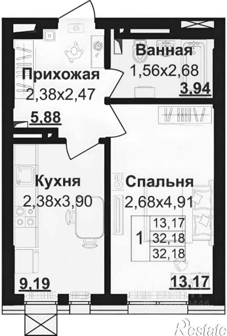 1-комн квартира ул Пархоменко, 156б,  д. 156б