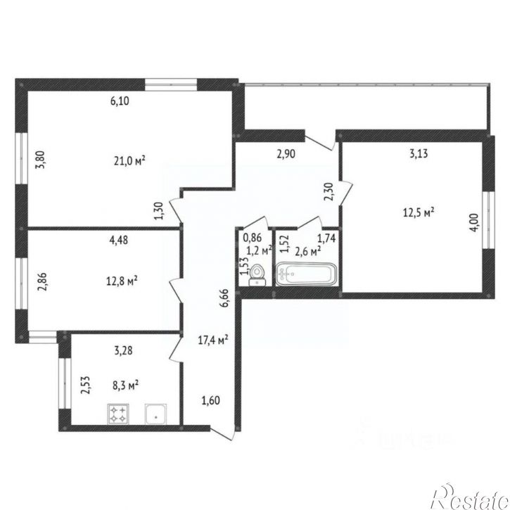3-комн квартира ул Транспортная, 26/3,  д. 26/3