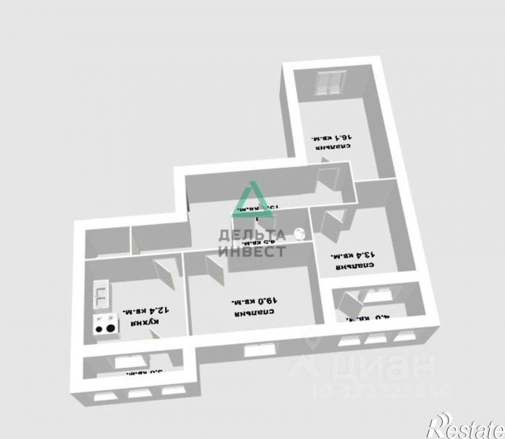 3-комн квартира ул Красноводская, 3,  д. 3