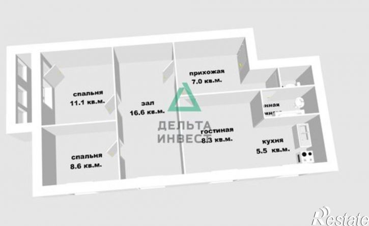 3-комн квартира ул Минигали Губайдуллина, 5,  д. 5