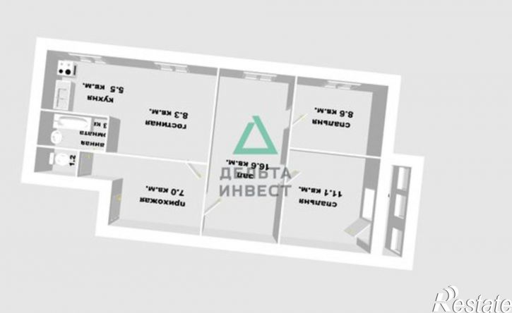 3-комн квартира ул Минигали Губайдуллина, 5,  д. 5