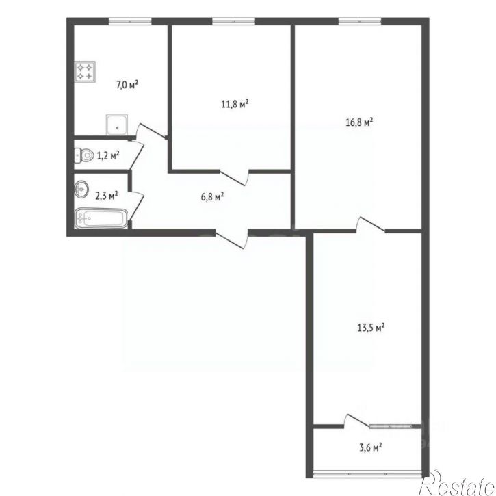 3-комн квартира ул Бакалинская, 26,  д. 26