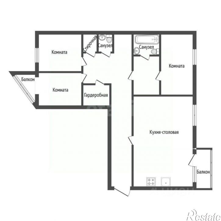 4-комн квартира ул Крупской, 8,  д. 8