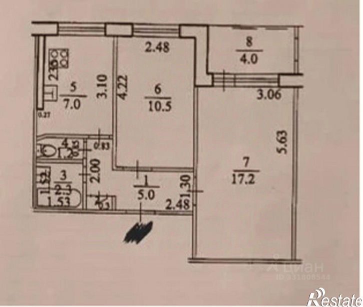 2-комн квартира ул Менделеева, 9/1,  д. 9/1