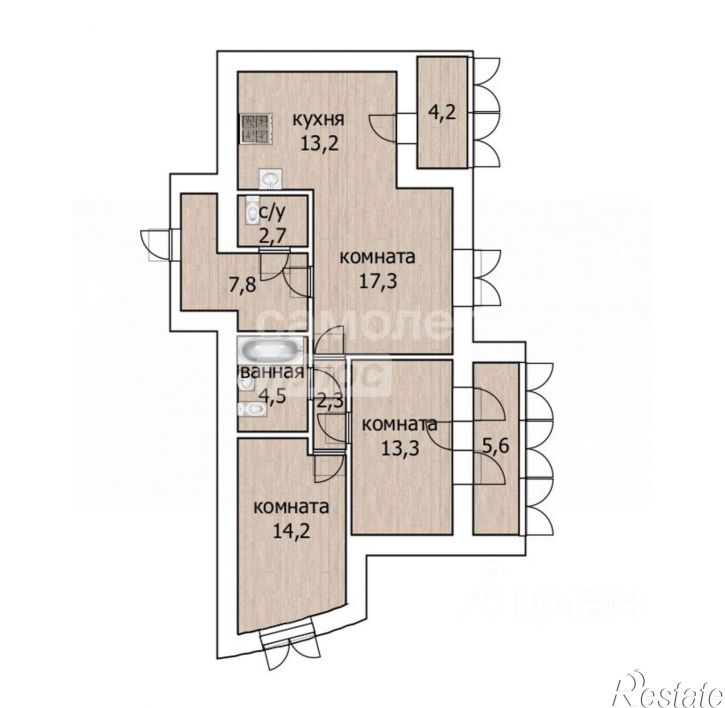 3-комн квартира б-р Баландина, 11,  д. 11