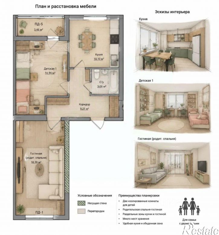 2-комн квартира ул Академика Курчатова, 65/6,  д. 65/6