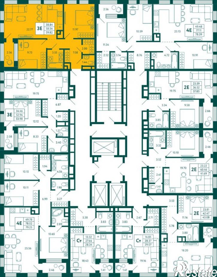2-комн квартира в новом доме ул Авроры, 18 1,  д. 18 1,  к. 1