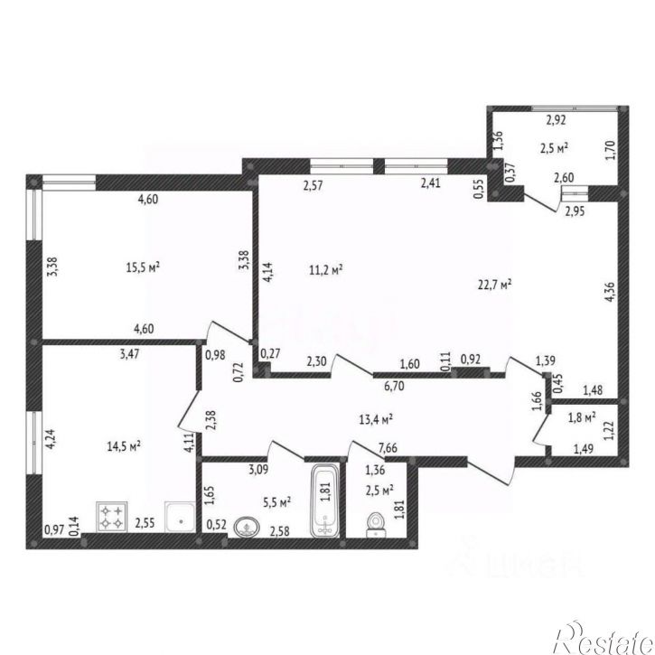 3-комн квартира Тальковая улица, 40,  д. 40