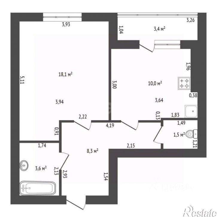 1-комн квартира ул Летчиков, 14,  д. 14