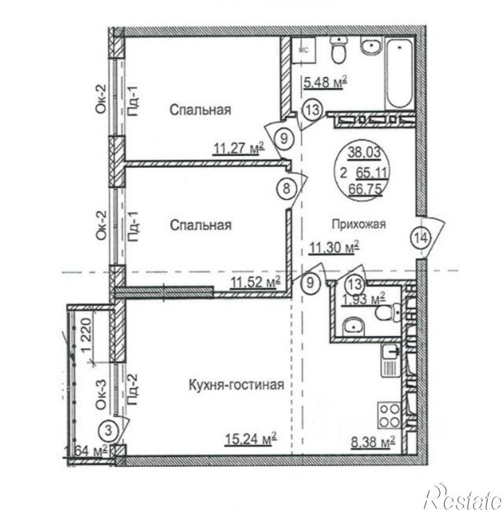 2-комн квартира ул Софьи Перовской, 24а,  д. 24а