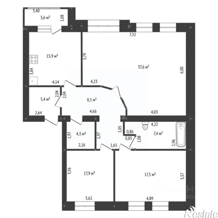 3-комн квартира ул Достоевского, 49,  д. 49