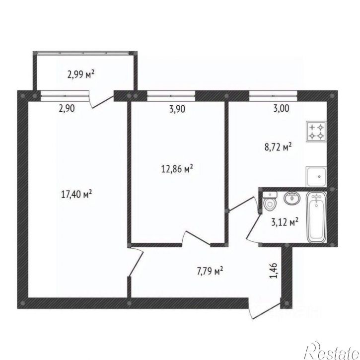2-комн квартира ул Академика Курчатова, 81,  д. 81