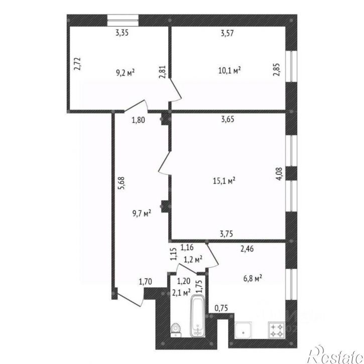 3-комн квартира ул Репина, 17,  д. 17