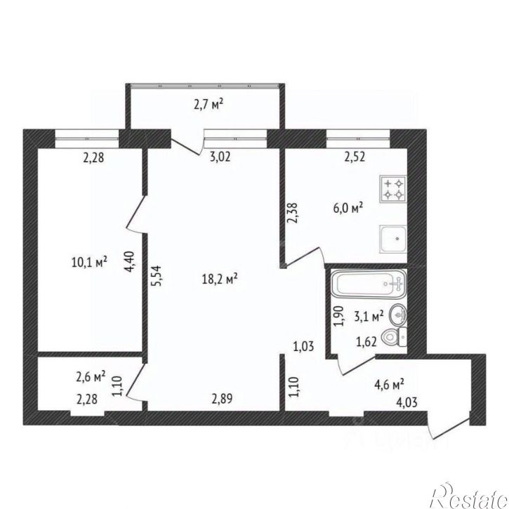 2-комн квартира ул Блюхера, 34,  д. 34