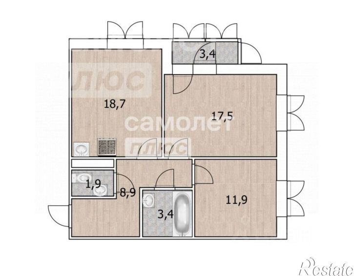 3-комн квартира ул Энтузиастов, 14,  д. 14