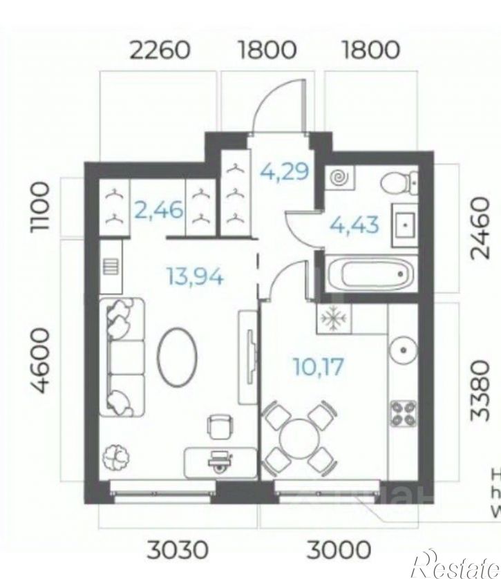 1-комн квартира ул Энтузиастов, 7,  д. 7