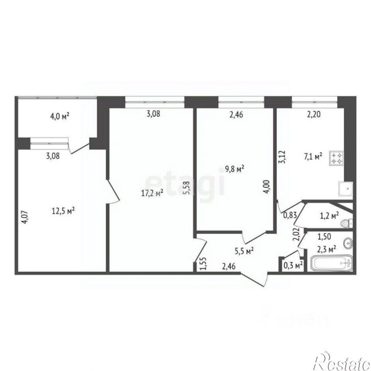 3-комн квартира ул Кольцевая, 207,  д. 207