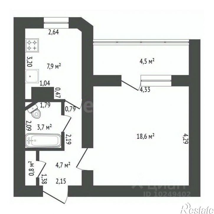 1-комн квартира ул Менделеева, 11/1,  д. 11/1