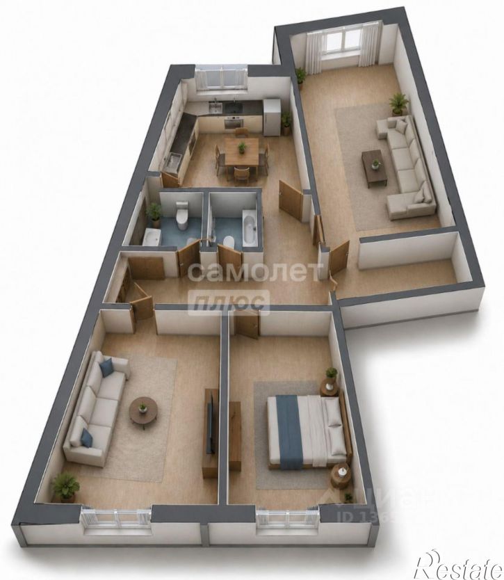 3-комн квартира ул Баязита Бикбая, 19/1,  д. 19/1