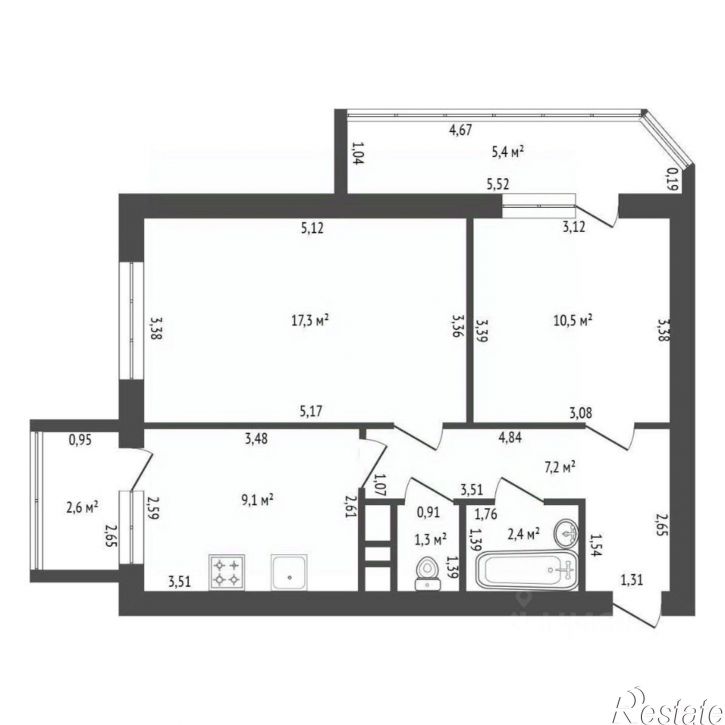 2-комн квартира ул Дагестанская, 10/1,  д. 10/1