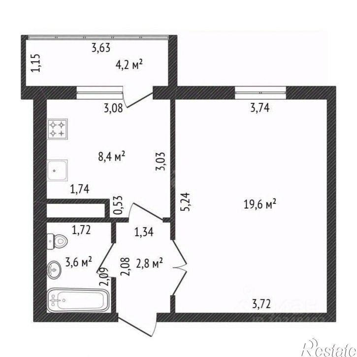 1-комн квартира ул Караидельская, 6 1,  д. 6 1,  к. 1