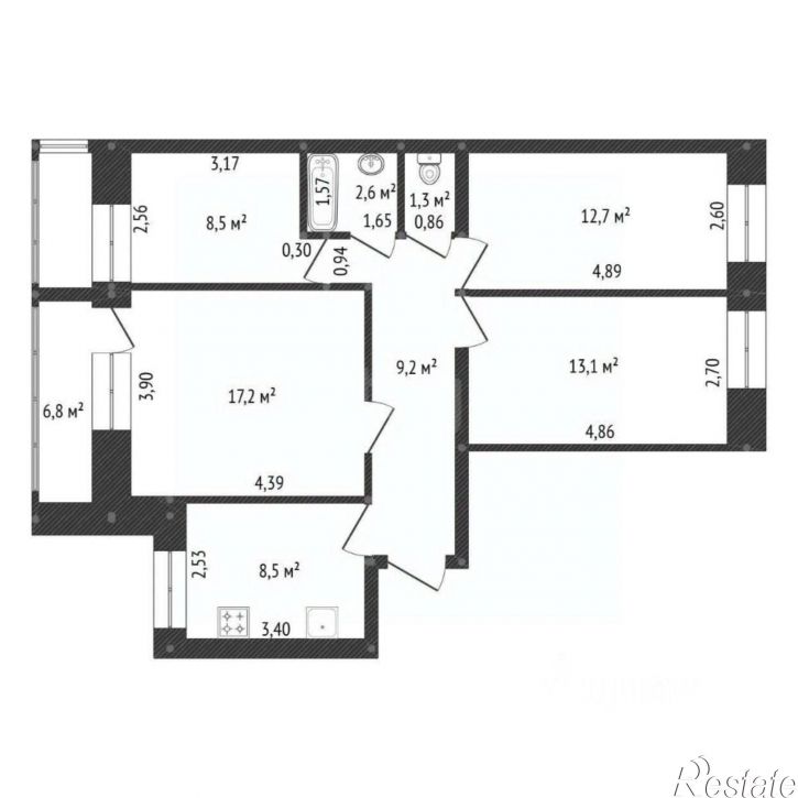 3-комн квартира ул Энтузиастов, 6,  д. 6