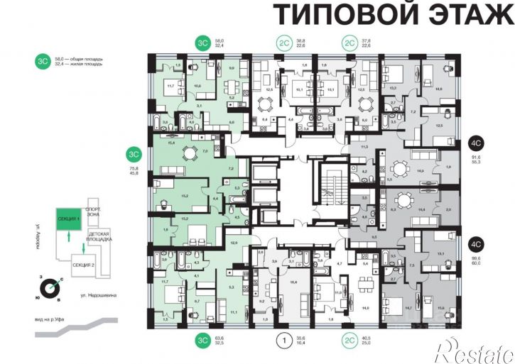 3-комн квартира в новом доме ул Менделеева, 134 3,  д. 134 3,  к. 3