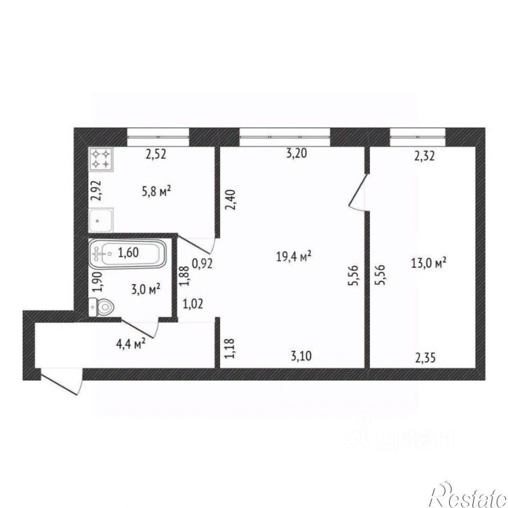 2-комн квартира ул Блюхера, 4/1,  д. 4/1