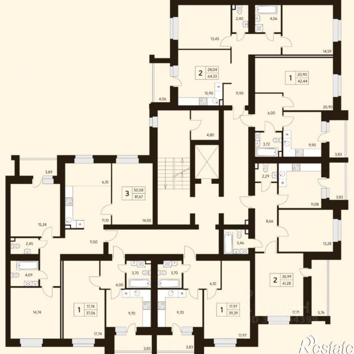 3-комн квартира в новом доме ул Шмидта, 2в,  д. 2в