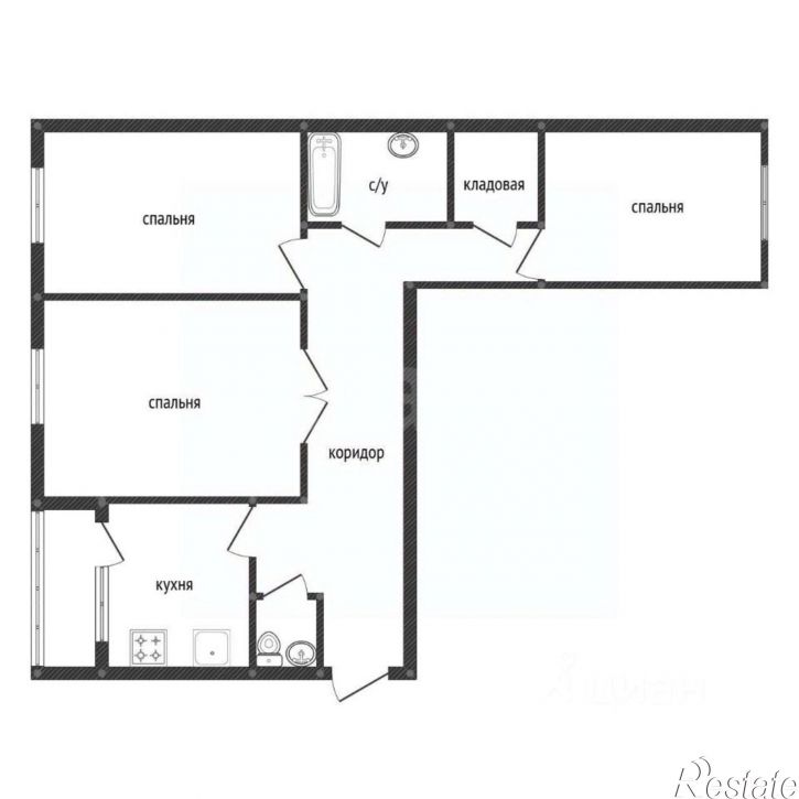 3-комн квартира ул Габдуллы Амантая, 1,  д. 1