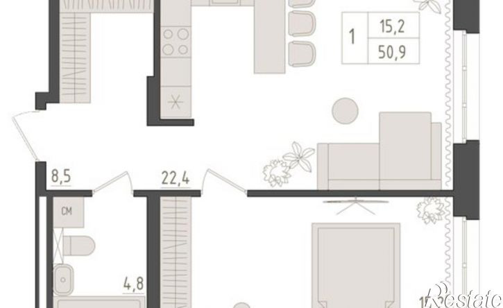 1-комн квартира в новом доме ул Аксакова, 14/1,  д. 14/1