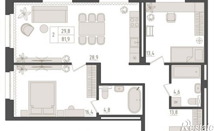 2-комн квартира в новом доме ул Аксакова, 14/1,  д. 14/1