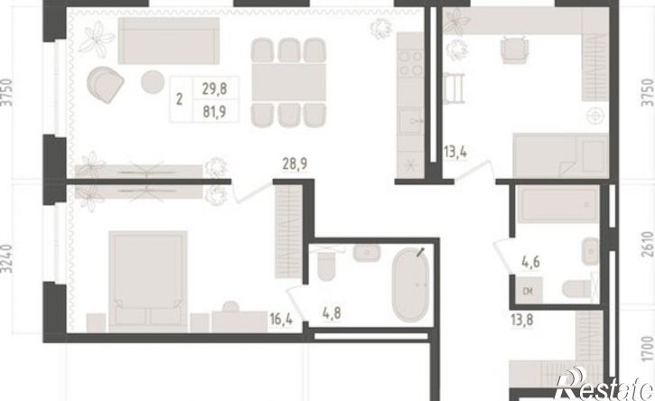 2-комн квартира в новом доме ул Аксакова, 14/1,  д. 14/1