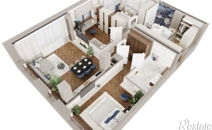 3-комн квартира в новом доме ул Аксакова, 14/1,  д. 14/1