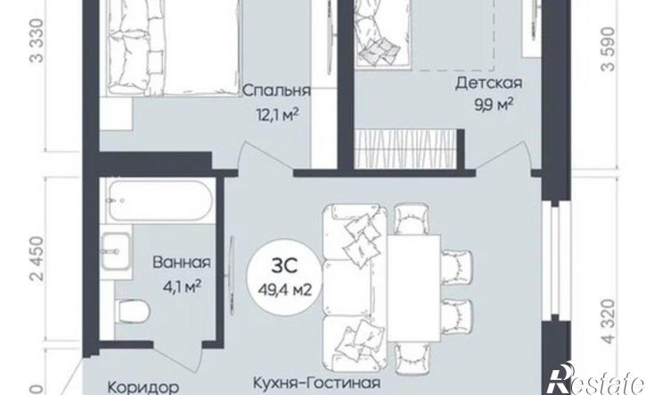 3-комн квартира ул Братьев Кадомцевых, 15,  д. 15