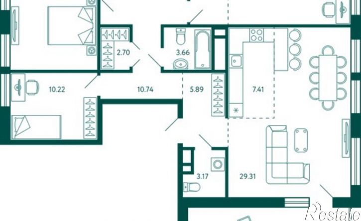 3-комн квартира ул Авроры, 18/1,  д. 18/1