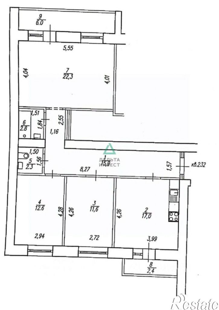 3-комн квартира ул Глинки, 5,  д. 5